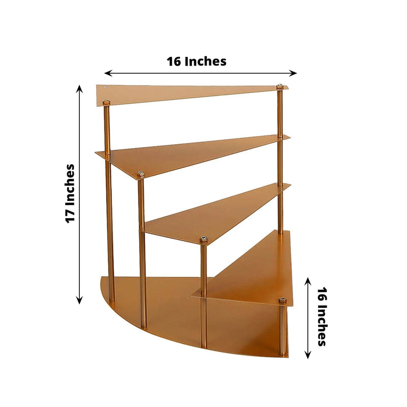 17" Spiral 4 Tier Metal Stairway Cupcake Display Stand - Gold CHDLR_CAKE17_GOLD