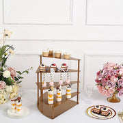 17" Spiral 4 Tier Metal Stairway Cupcake Display Stand - Gold CHDLR_CAKE17_GOLD