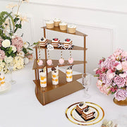 17" Spiral 4 Tier Metal Stairway Cupcake Display Stand - Gold CHDLR_CAKE17_GOLD