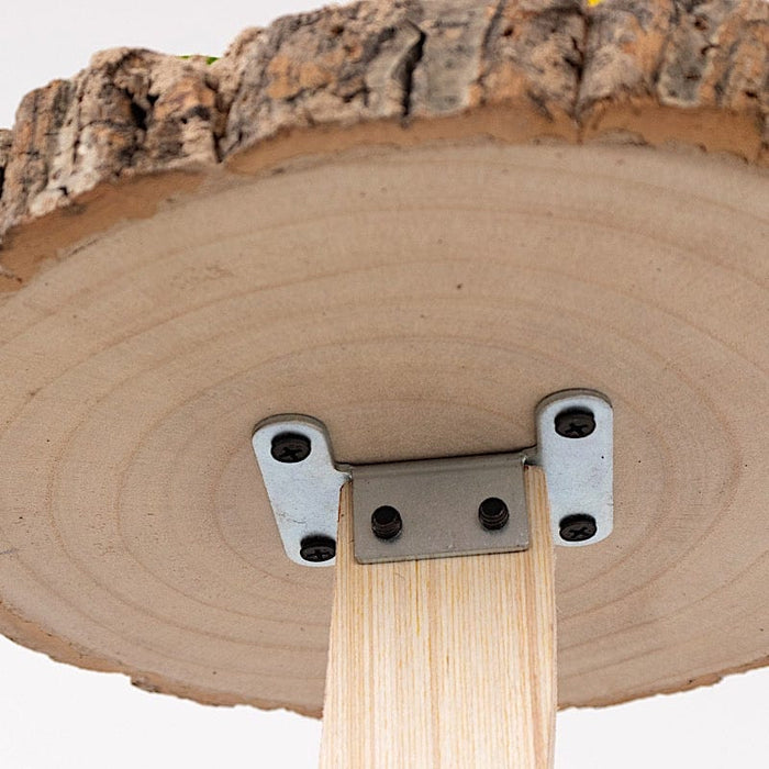 17" Tall 3 Tier Rustic Wood Slice Cupcake Stand in Tree Branch Style - Natural CAKE_WOD016_3T_NAT