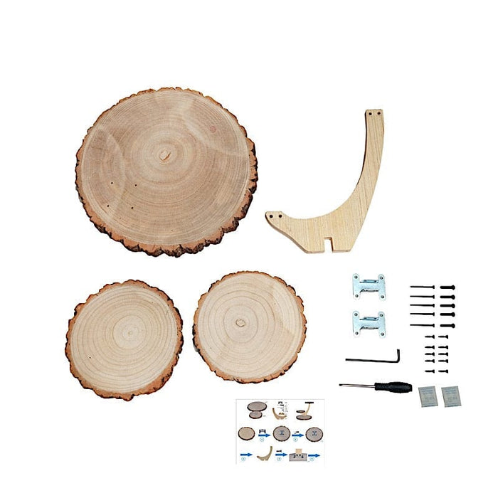 17" Tall 3 Tier Rustic Wood Slice Cupcake Stand in Tree Branch Style - Natural CAKE_WOD016_3T_NAT