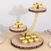 17" Tall 3 Tier Rustic Wood Slice Cupcake Stand in Tree Branch Style - Natural CAKE_WOD016_3T_NAT