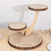 17" Tall 3 Tier Rustic Wood Slice Cupcake Stand in Tree Branch Style - Natural CAKE_WOD016_3T_NAT