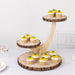 17" Tall 3 Tier Rustic Wood Slice Cupcake Stand in Tree Branch Style - Natural CAKE_WOD016_3T_NAT