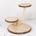 17" Tall 3 Tier Rustic Wood Slice Cupcake Stand in Tree Branch Style - Natural CAKE_WOD016_3T_NAT