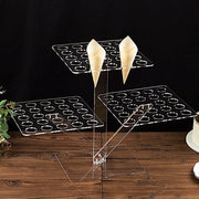 18" Acrylic 3 Tier Ice Cream Cone Holder Mini Dessert Display Stand - Clear DSP_TR0007_72_CLR