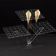 18" Acrylic 3 Tier Ice Cream Cone Holder Mini Dessert Display Stand - Clear DSP_TR0007_72_CLR