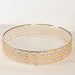 18" Round Baroque Design Metal with Glass Cake Stand - Gold and Clear CHDLR_CAKE26_18_GOLD