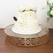 18" Round Baroque Design Metal with Glass Cake Stand - Gold and Clear CHDLR_CAKE26_18_GOLD