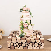 18"x18" Wooden Cake Stand Square Design - Natural PROP_BOX_WOD01_1818_NAT