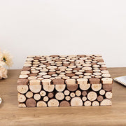 18"x18" Wooden Cake Stand Square Design - Natural PROP_BOX_WOD01_1818_NAT