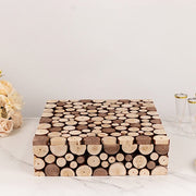 18"x18" Wooden Cake Stand Square Design - Natural PROP_BOX_WOD01_1818_NAT