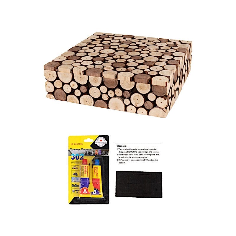 18"x18" Wooden Cake Stand Square Design - Natural PROP_BOX_WOD01_1818_NAT