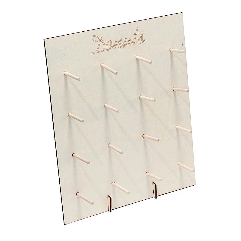 19" Donut Wall Display Stands Rectangle Wooden Board Dessert Holder - Natural CAKE_STND_DNT01_NAT