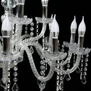 2.5 ft Acrylic 2 Tier Crystal Chandelier with 10 LED Candle Bulbs - Clear with Silver LED_CHDLR_HANG01_3FT_SILV