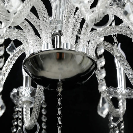 2.5 ft Acrylic 2 Tier Crystal Chandelier with 10 LED Candle Bulbs - Clear with Silver LED_CHDLR_HANG01_3FT_SILV