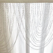 2 Acrylic Crystal Beaded Curtain Valance Fabric Top Rod Pocket - Clear CUR_VAL_ACY01_CLR