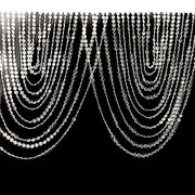 2 Acrylic Crystal Beaded Curtain Valance Fabric Top Rod Pocket - Clear CUR_VAL_ACY01_CLR