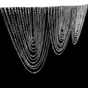 2 Acrylic Crystal Beaded Curtain Valance Fabric Top Rod Pocket - Clear CUR_VAL_ACY01_CLR
