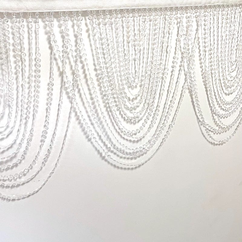 2 Acrylic Crystal Beaded Curtain Valance Fabric Top Rod Pocket - Clear CUR_VAL_ACY01_CLR