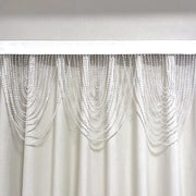 2 Acrylic Crystal Beaded Curtain Valance Fabric Top Rod Pocket - Clear CUR_VAL_ACY01_CLR
