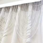 2 Acrylic Crystal Beaded Curtain Valance Fabric Top Rod Pocket - Clear CUR_VAL_ACY01_CLR