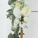 2 Artificial 20", 30" Silk Rose Floral Swag Wedding Arch with Eucalyptus Leaves - White ARTI_ARCH01_SET2_WHT