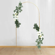 2 Artificial 20", 30" Silk Rose Floral Swag Wedding Arch with Eucalyptus Leaves - White ARTI_ARCH01_SET2_WHT