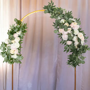 2 Artificial 24", 42" Silk Rose Floral Swag Wedding Arch with Eucalyptus Leaves