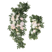 2 Artificial 24", 42" Silk Rose Floral Swag Wedding Arch with Eucalyptus Leaves ARTI_ARCH01_SET2_L_CRM046