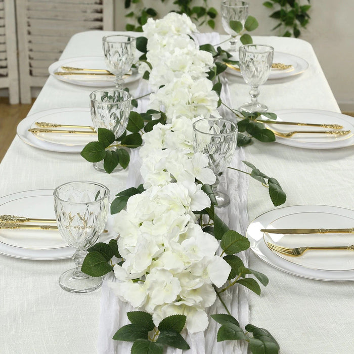 2 Artificial 5.5 ft Silk Hydrangea Flower Garlands