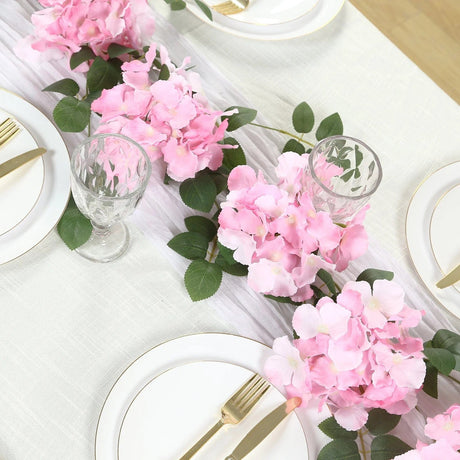 2 Artificial 5.5 ft Silk Hydrangea Flower Garlands