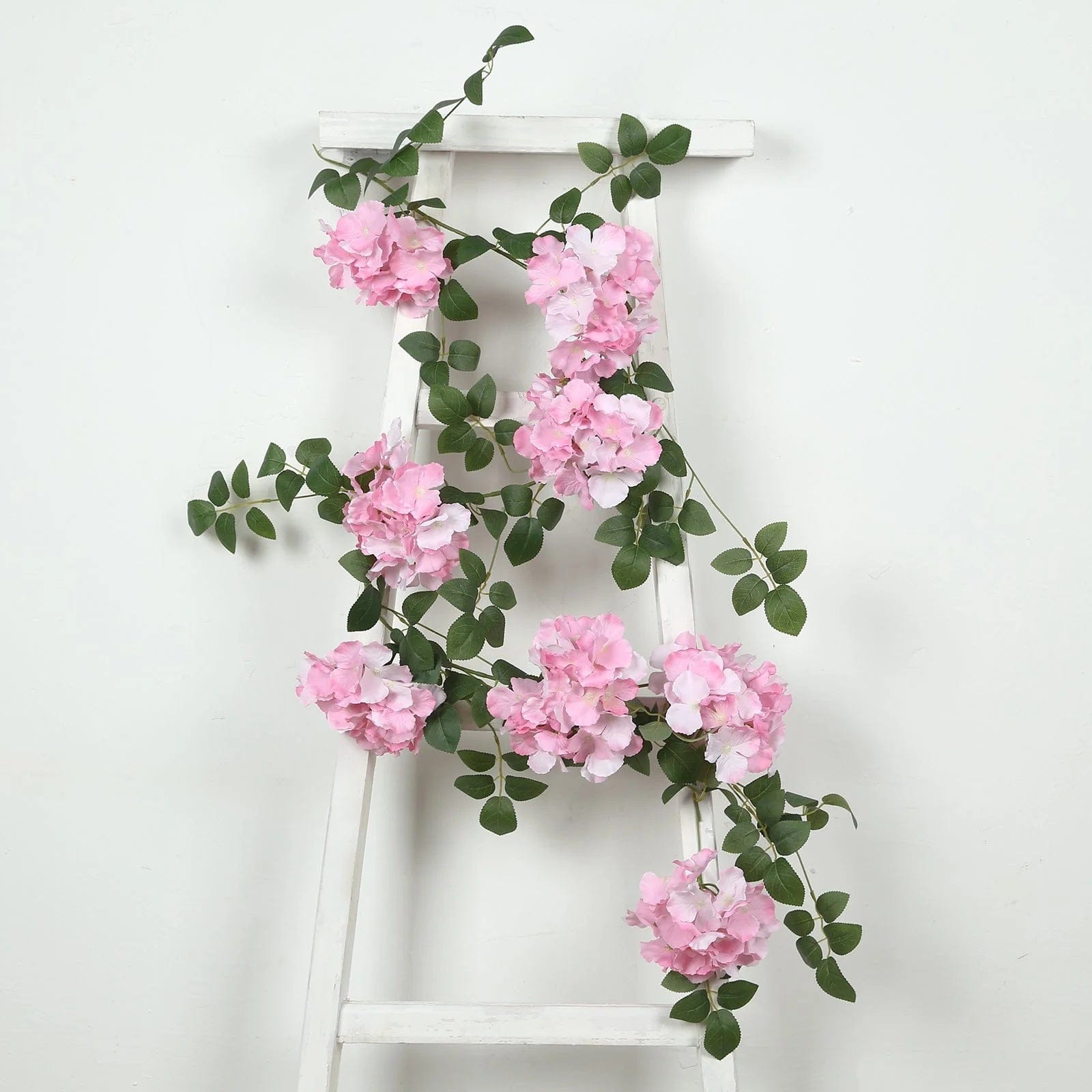 2 Artificial 5.5 ft Silk Hydrangea Flower Garlands