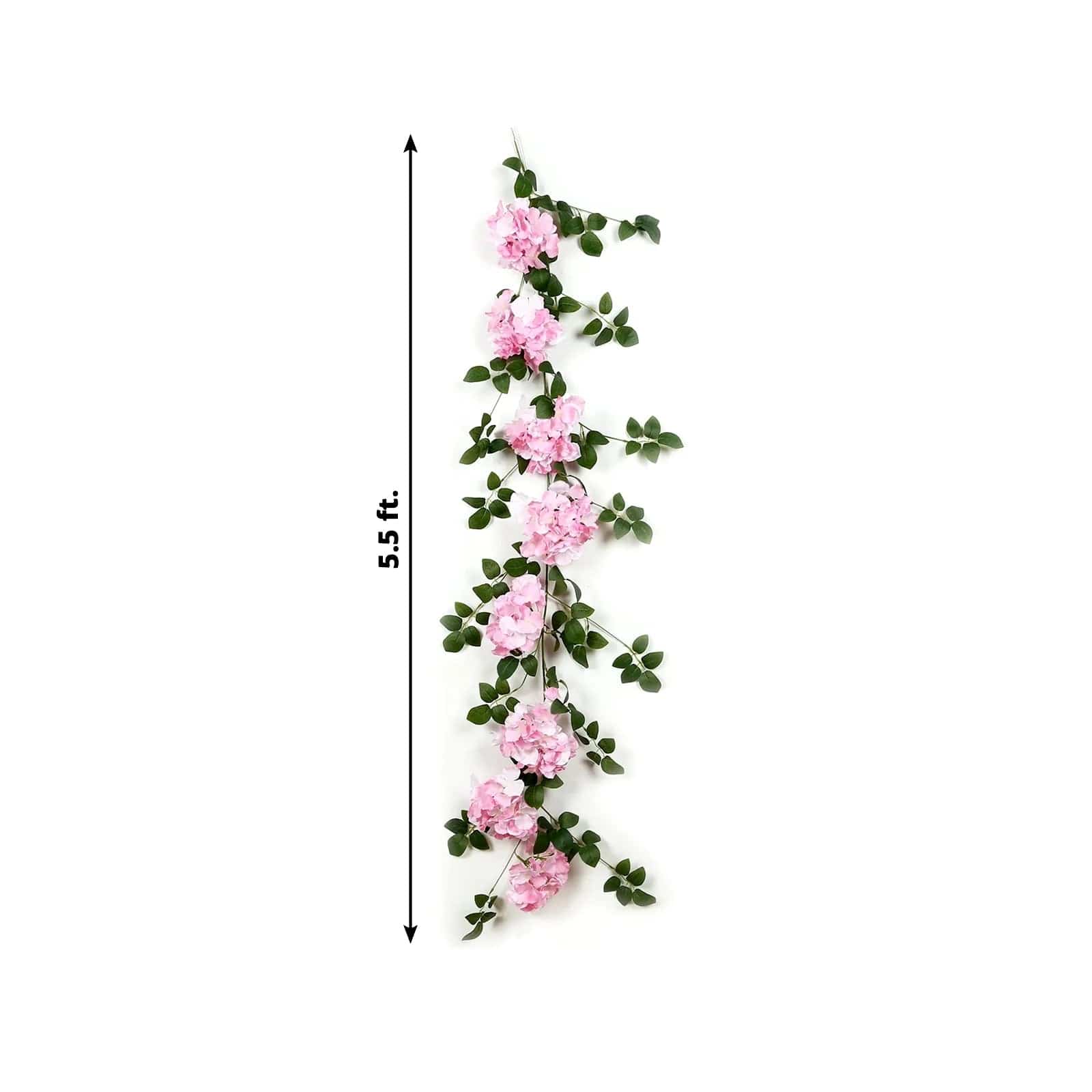 2 Artificial 5.5 ft Silk Hydrangea Flower Garlands