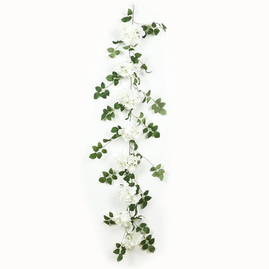 2 Artificial 5.5 ft Silk Hydrangea Flower Garlands ARTI_GLND_HYD01_IVR
