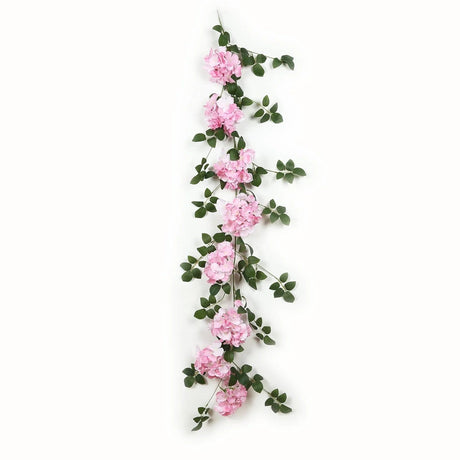 2 Artificial 5.5 ft Silk Hydrangea Flower Garlands ARTI_GLND_HYD01_PINK