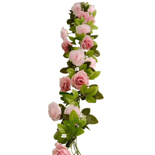 2 Artificial 7 ft Silk Mini Rose Vines Hanging Flower Garland