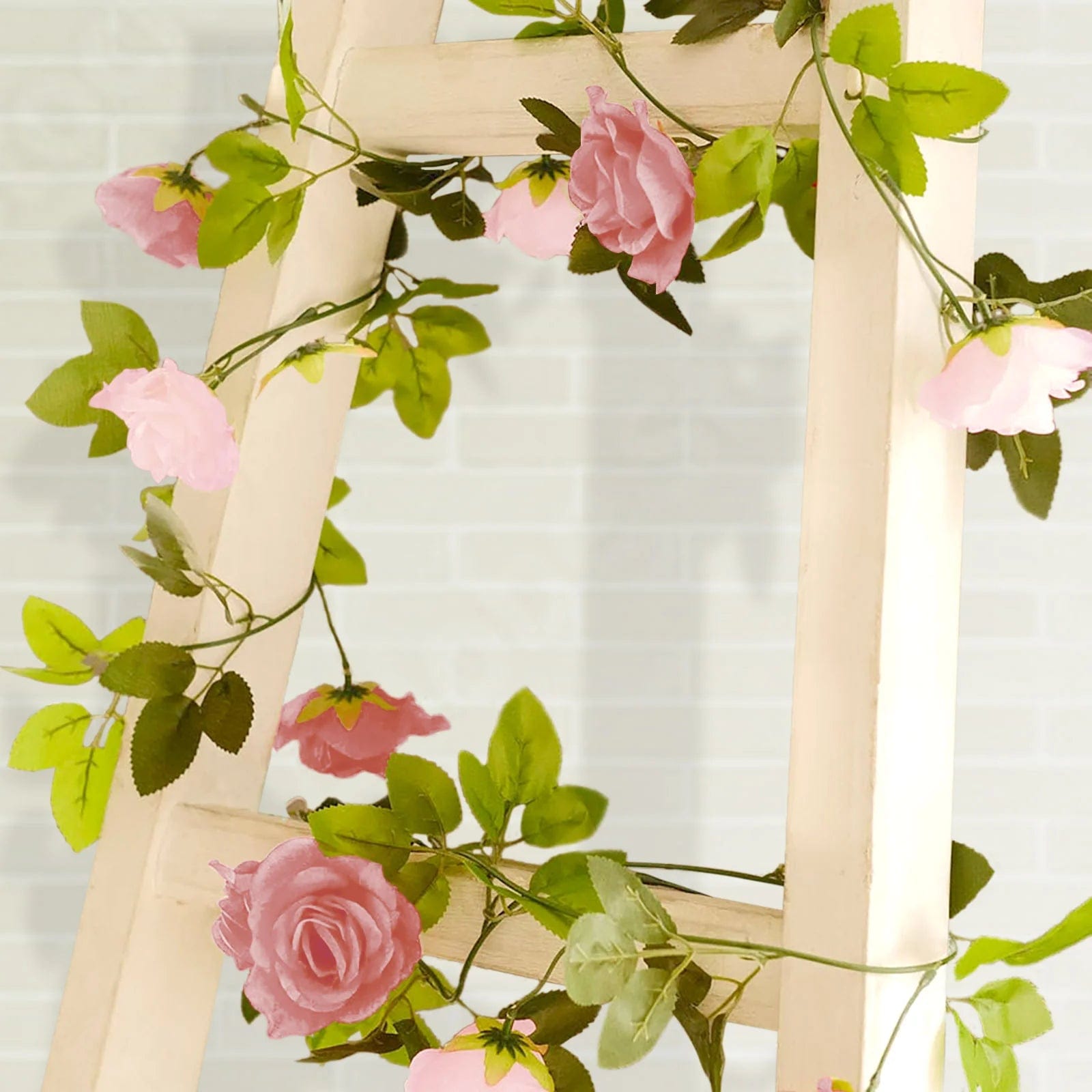 2 Artificial 7 ft Silk Mini Rose Vines Hanging Flower Garland