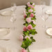 2 Artificial 7 ft Silk Mini Rose Vines Hanging Flower Garland