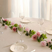 2 Artificial 7 ft Silk Mini Rose Vines Hanging Flower Garland