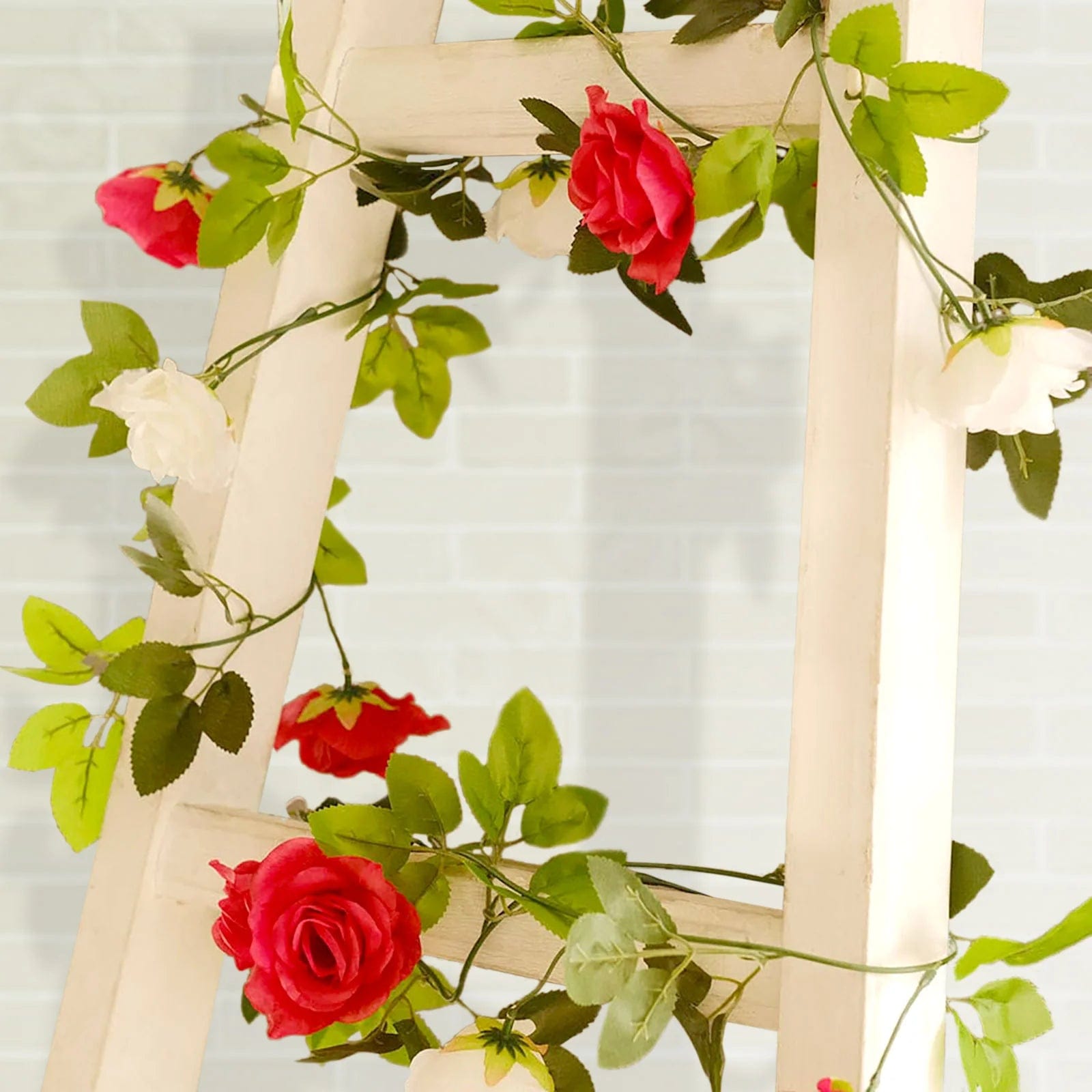 2 Artificial 7 ft Silk Mini Rose Vines Hanging Flower Garland