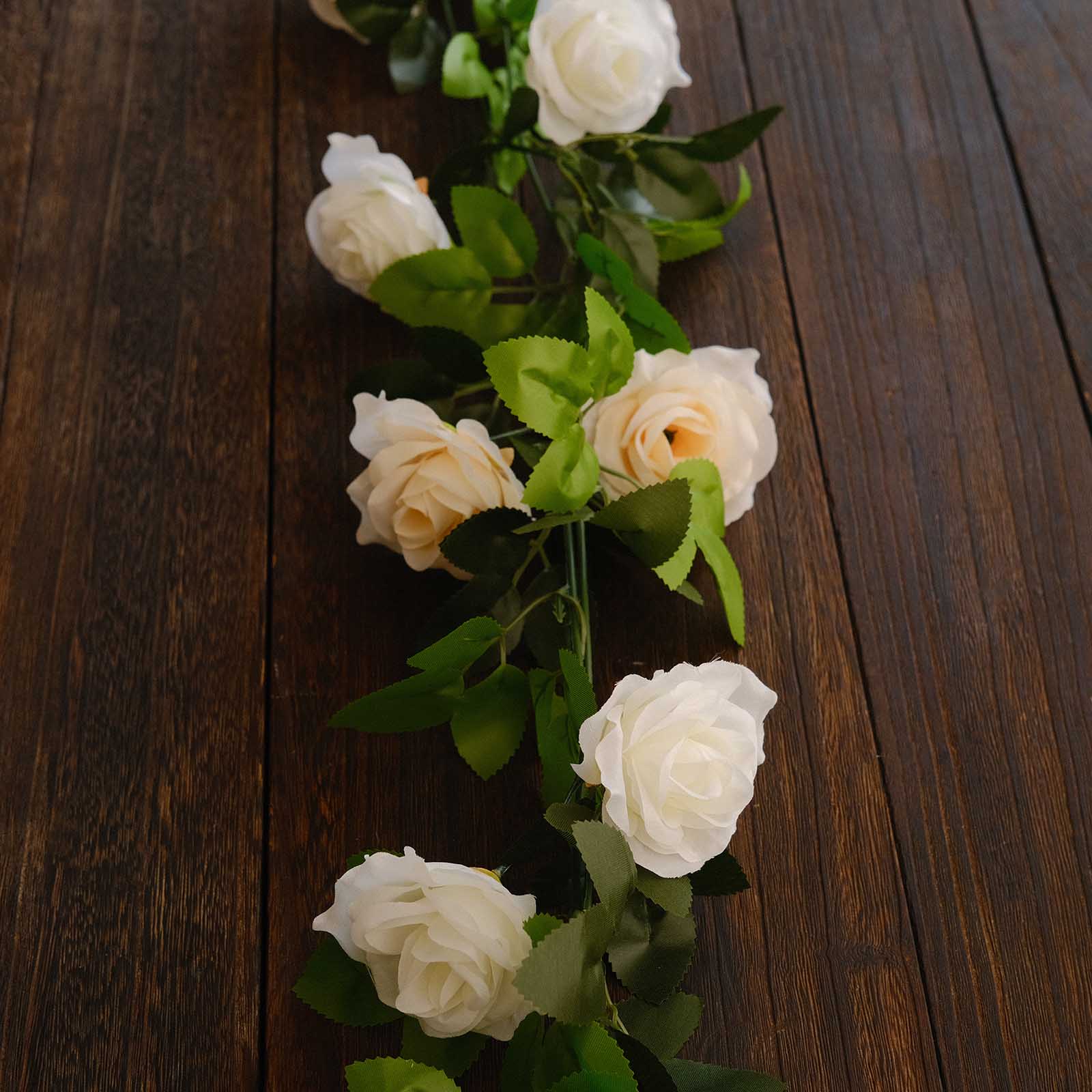 2 Artificial 7 ft Silk Mini Rose Vines Hanging Flower Garland