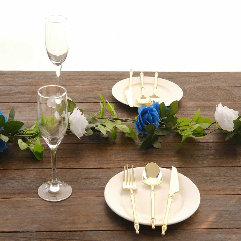 2 Artificial 7 ft Silk Mini Rose Vines Hanging Flower Garland