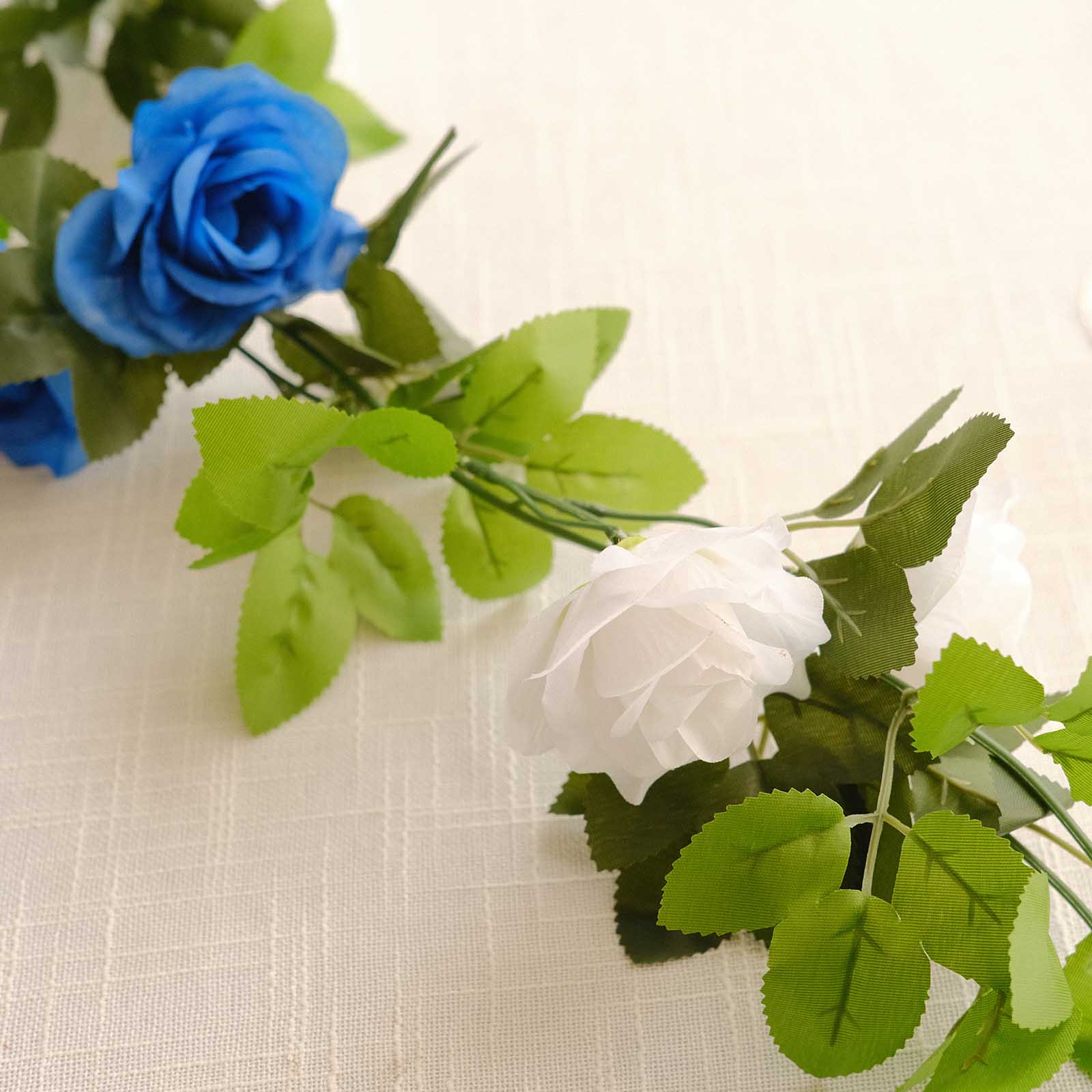 2 Artificial 7 ft Silk Mini Rose Vines Hanging Flower Garland