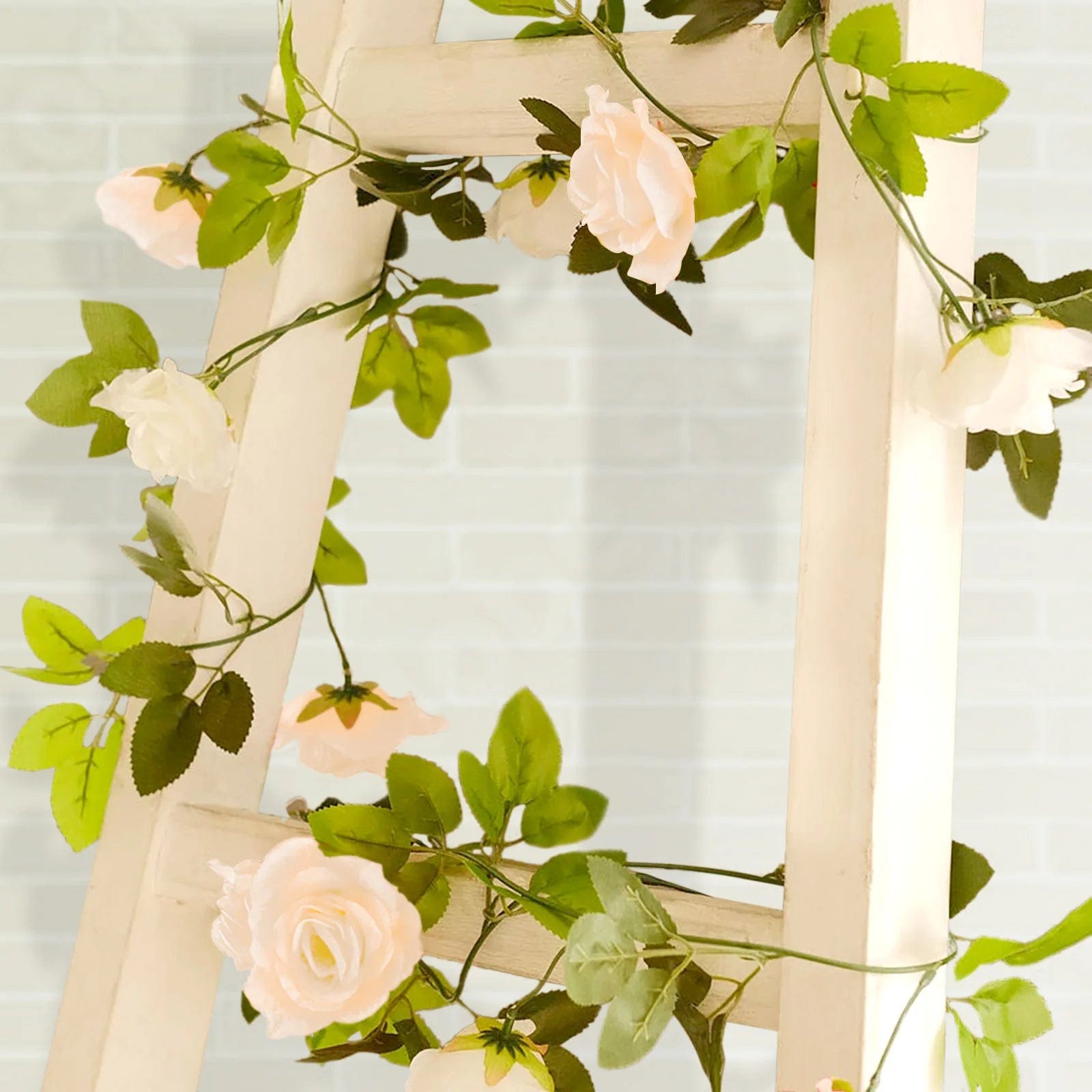 2 Artificial 7 ft Silk Mini Rose Vines Hanging Flower Garland