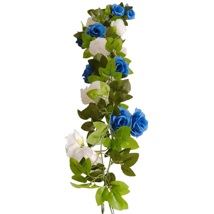 2 Artificial 7 ft Silk Mini Rose Vines Hanging Flower Garland ARTI_GLND_RS001_WHTROY