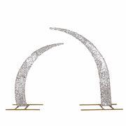 2 Big Payette Sequin Half Crescent Moon Backdrop Stand Cover