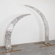 2 Big Payette Sequin Half Crescent Moon Backdrop Stand Cover