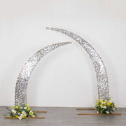 2 Big Payette Sequin Half Crescent Moon Backdrop Stand Cover