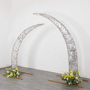 2 Big Payette Sequin Half Crescent Moon Backdrop Stand Cover
